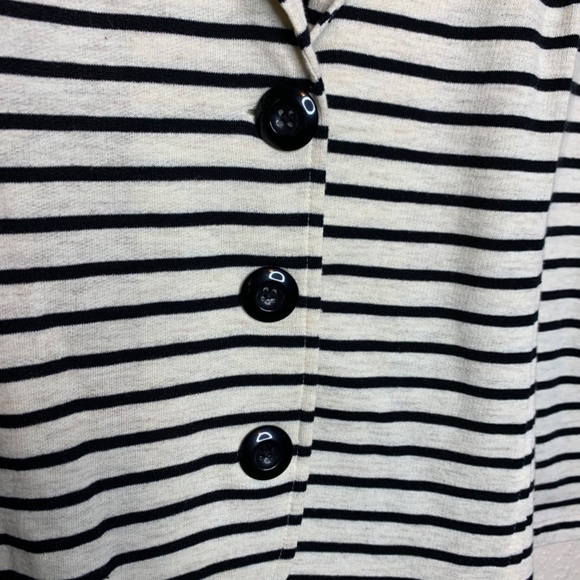 Xhilaration Cream Black Stripe Unlined Cropped Jacket Blazer Women's Si… - Picture 6 of 8